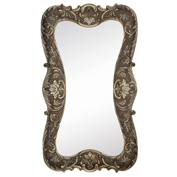 Majestic Mirror Large Curvy Silver with Dark Wash Traditional Hanging